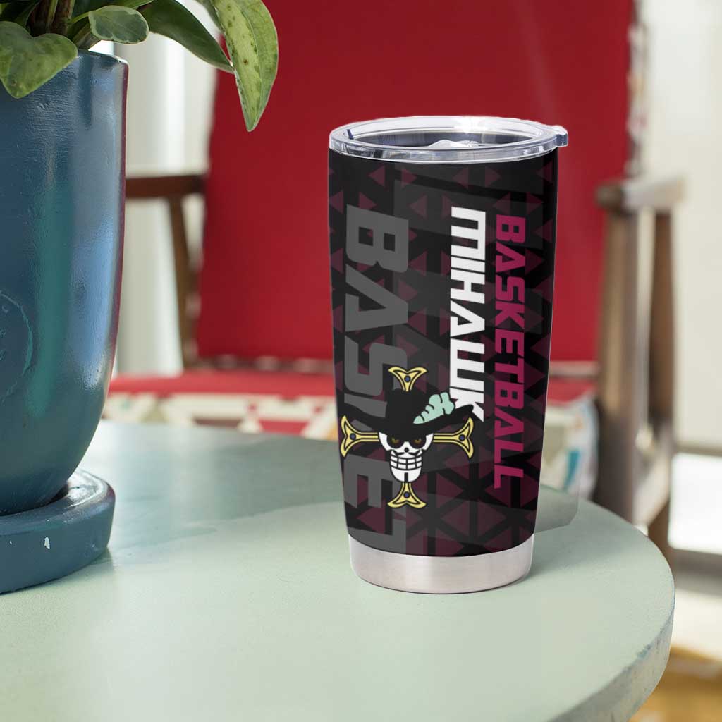 Mihawk One Piece Basketball Tumbler Cup Aggressive Pose - The Mazicc