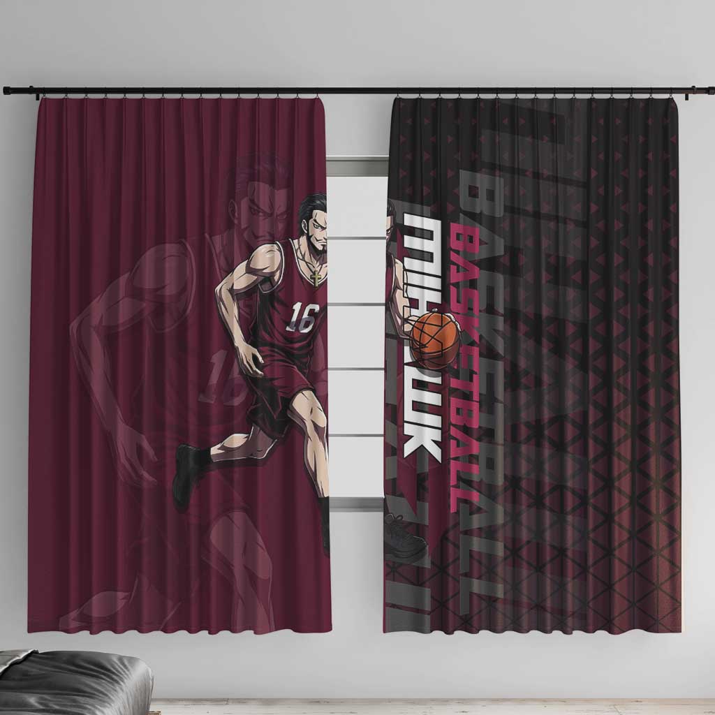 Mihawk One Piece Basketball Window Curtain Aggressive Pose - The Mazicc