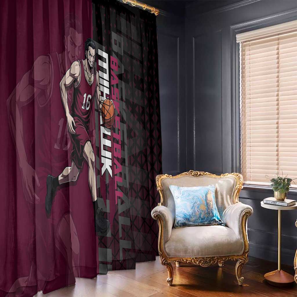 Mihawk One Piece Basketball Window Curtain Aggressive Pose - The Mazicc