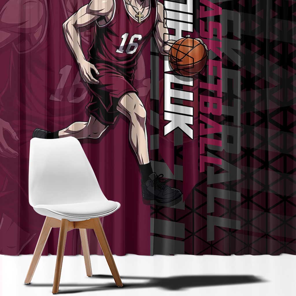 Mihawk One Piece Basketball Window Curtain Aggressive Pose - The Mazicc
