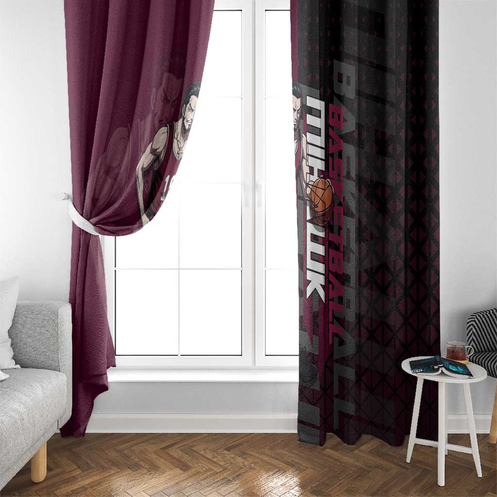 Mihawk One Piece Basketball Window Curtain Aggressive Pose - The Mazicc
