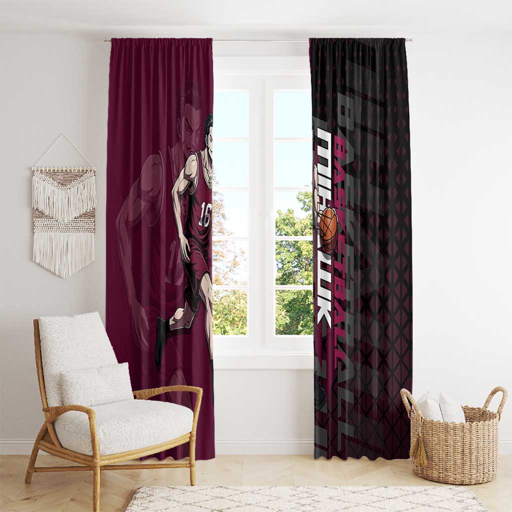 Mihawk One Piece Basketball Window Curtain Aggressive Pose - The Mazicc