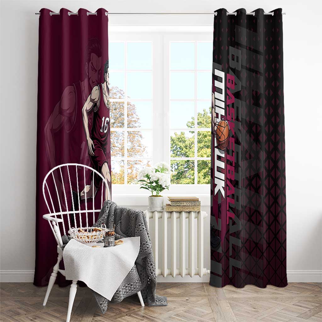 Mihawk One Piece Basketball Window Curtain Aggressive Pose - The Mazicc