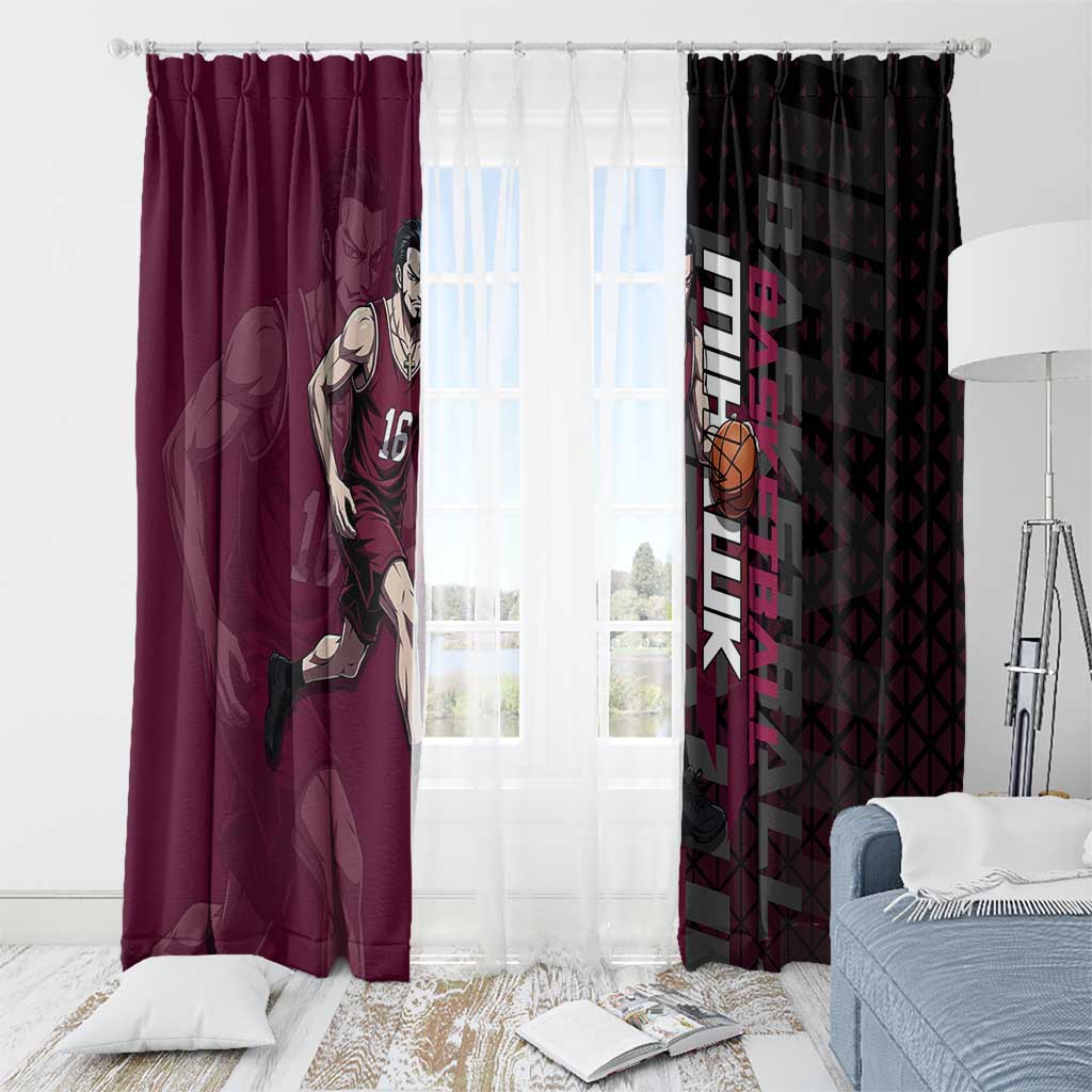 Mihawk One Piece Basketball Window Curtain Aggressive Pose - The Mazicc