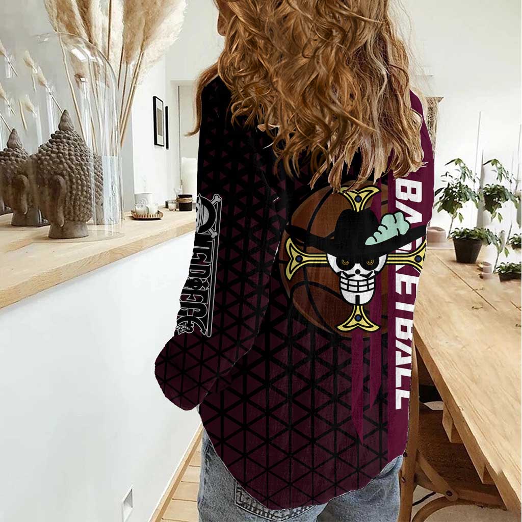 Mihawk One Piece Basketball Women Casual Shirt Aggressive Pose - The Mazicc