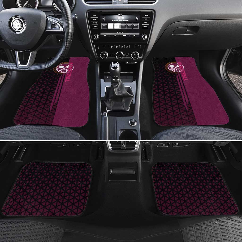 Donquixote Doflamingo One Piece Basketball Theme Maroon and Black Design Car Mats with Smiling Emblem and Aggressive Pose - The Mazicc