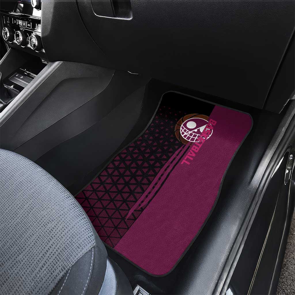 Donquixote Doflamingo One Piece Basketball Theme Maroon and Black Design Car Mats with Smiling Emblem and Aggressive Pose - The Mazicc