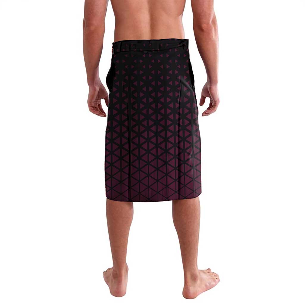 Donquixote Doflamingo One Piece Basketball Theme Maroon and Black Design Lavalava with Smiling Emblem and Aggressive Pose - The Mazicc