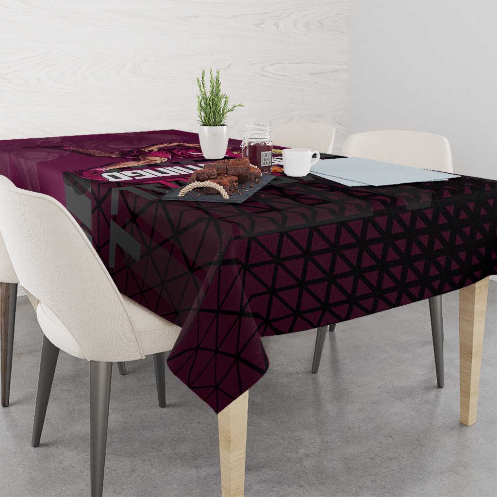Donquixote Doflamingo One Piece Basketball Theme Maroon and Black Design Tablecloth with Smiling Emblem and Aggressive Pose - The Mazicc