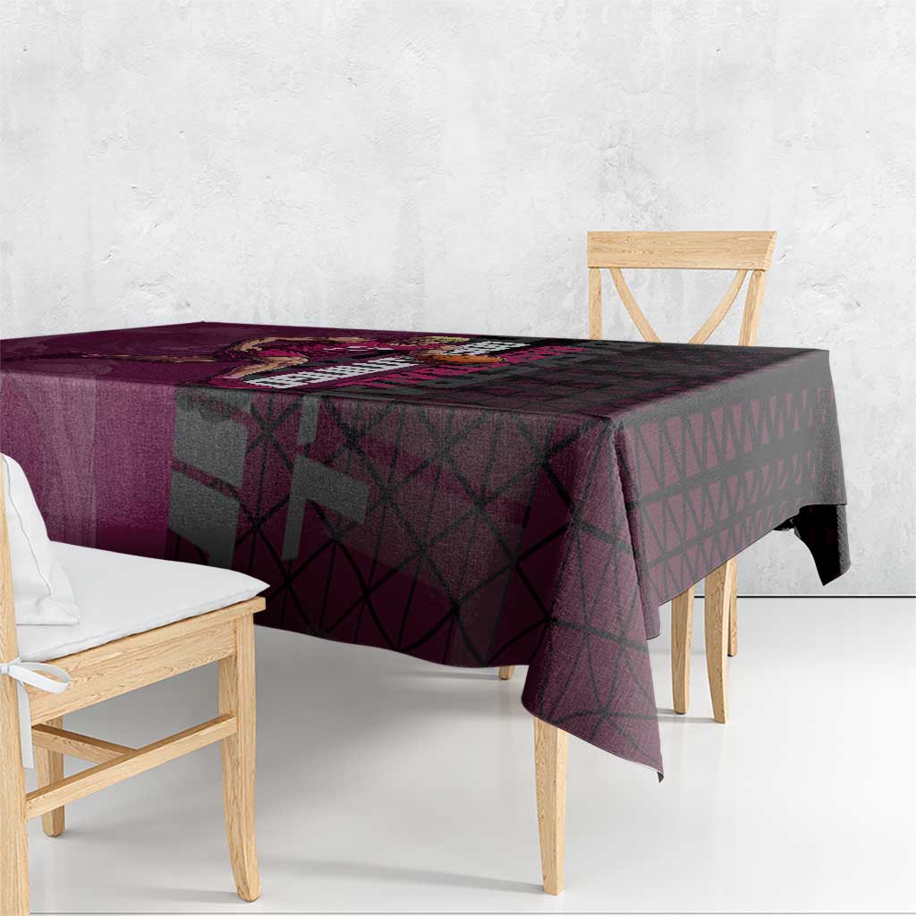 Donquixote Doflamingo One Piece Basketball Theme Maroon and Black Design Tablecloth with Smiling Emblem and Aggressive Pose - The Mazicc
