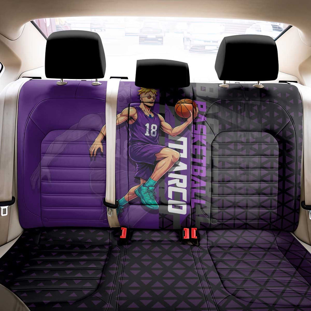 Marco One Piece Basketball Theme Purple and Black Design Back Car Seat Cover with Phoenix Emblem and Action Pose - The Mazicc