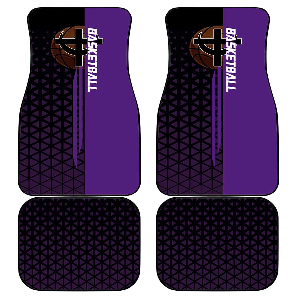Marco One Piece Basketball Theme Purple and Black Design Car Mats with Phoenix Emblem and Action Pose - The Mazicc