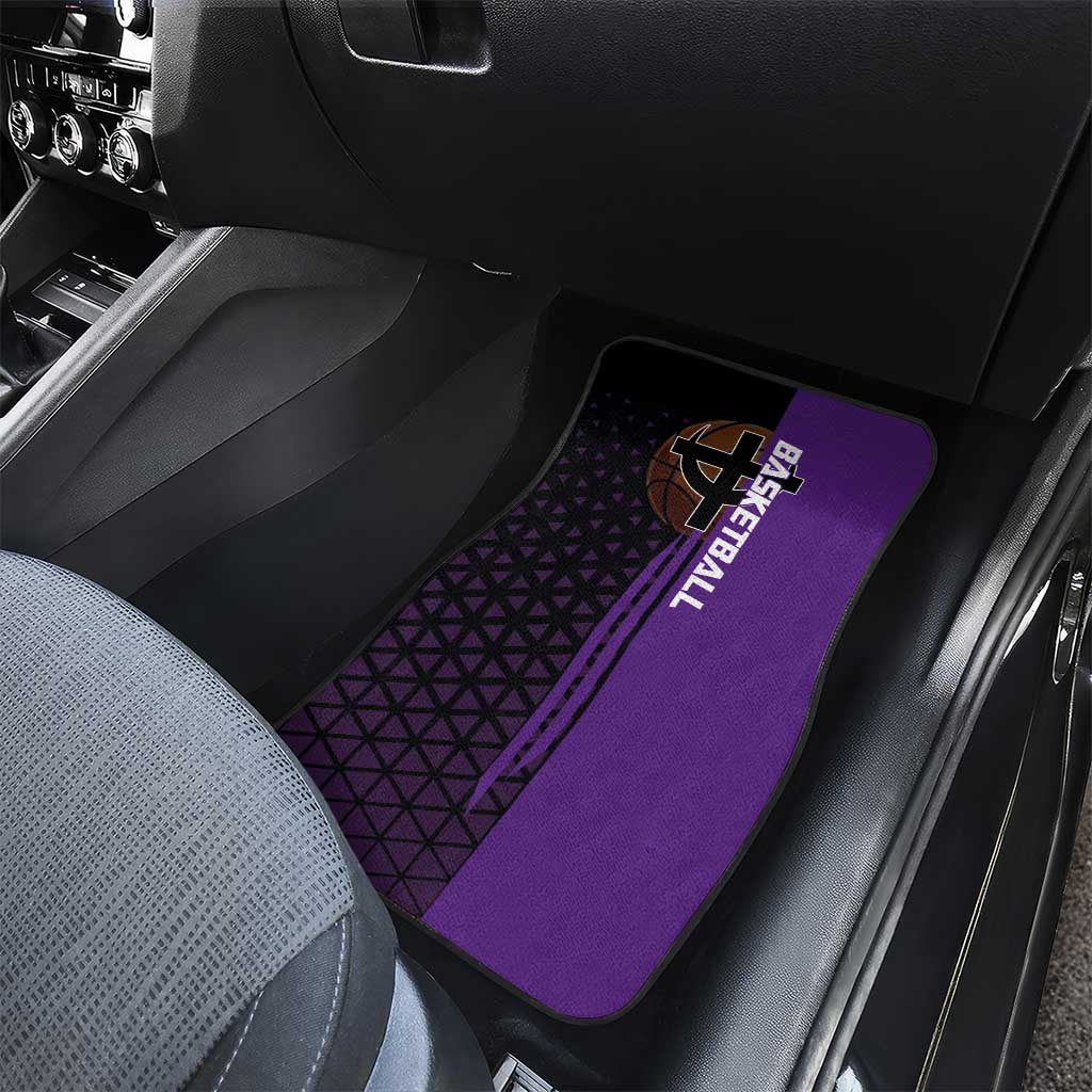 Marco One Piece Basketball Theme Purple and Black Design Car Mats with Phoenix Emblem and Action Pose - The Mazicc