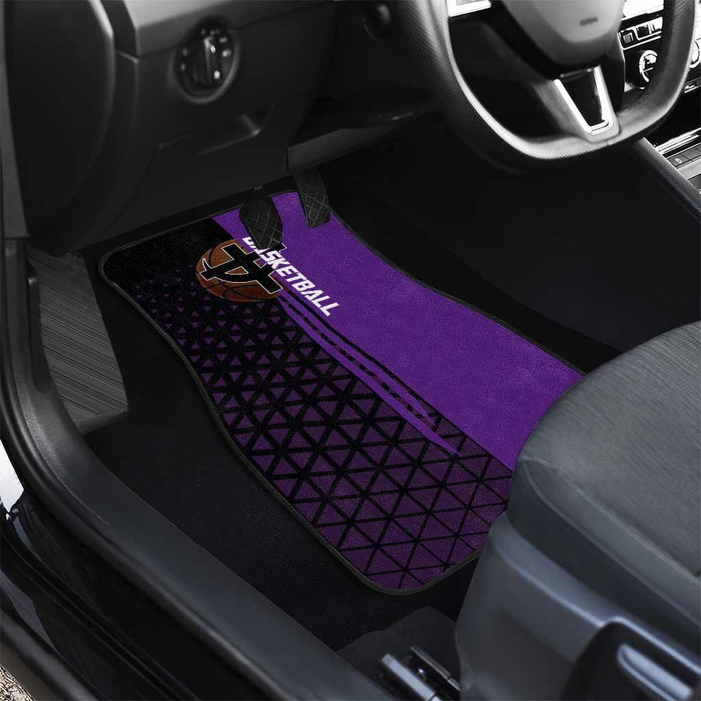 Marco One Piece Basketball Theme Purple and Black Design Car Mats with Phoenix Emblem and Action Pose - The Mazicc