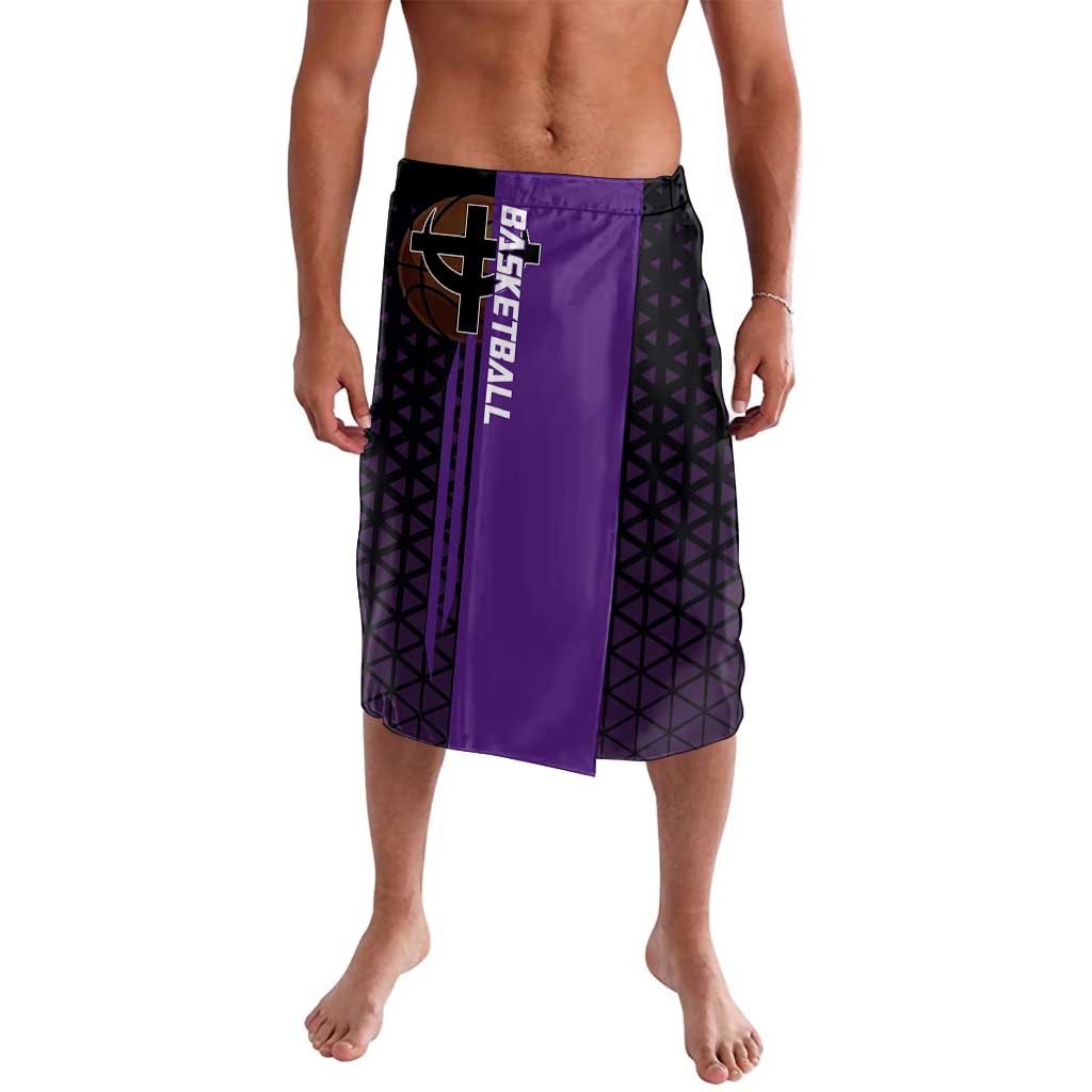 Marco One Piece Basketball Theme Purple and Black Design Lavalava with Phoenix Emblem and Action Pose - The Mazicc