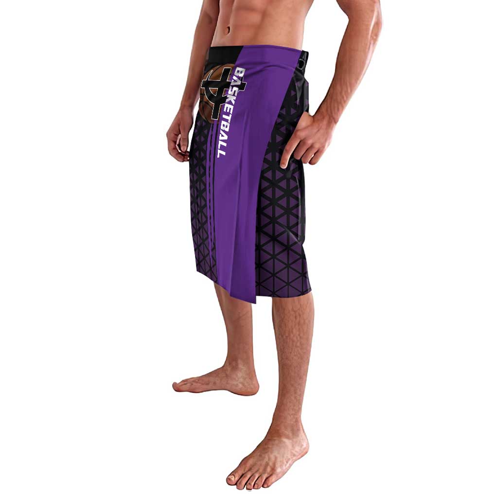 Marco One Piece Basketball Theme Purple and Black Design Lavalava with Phoenix Emblem and Action Pose - The Mazicc