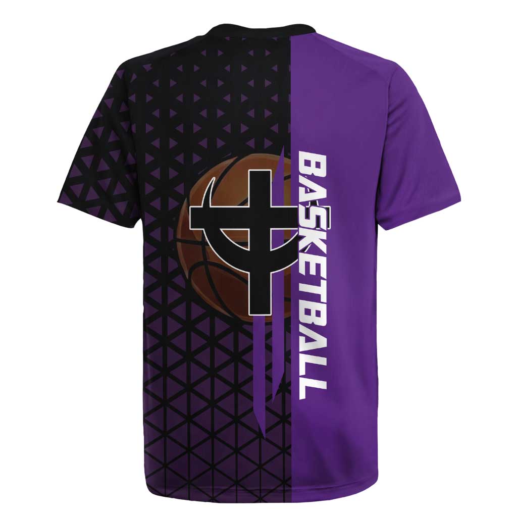 Marco One Piece Basketball Theme Purple and Black Design Rugby Jersey with Phoenix Emblem and Action Pose - The Mazicc