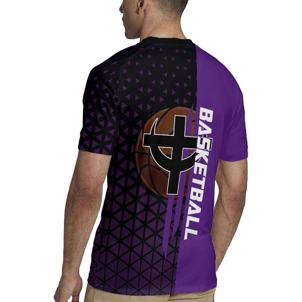 Marco One Piece Basketball Theme Purple and Black Design Rugby Jersey with Phoenix Emblem and Action Pose - The Mazicc
