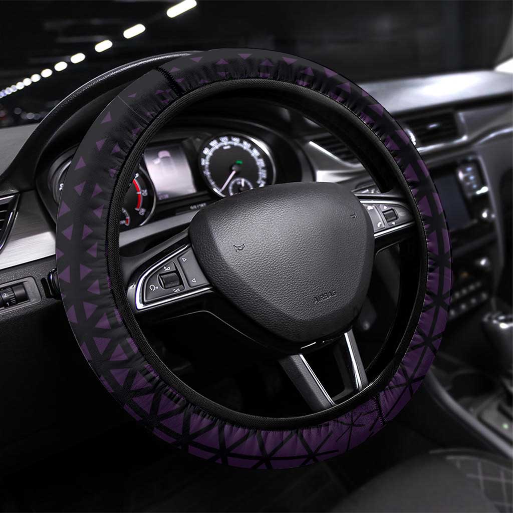 Marco One Piece Basketball Theme Purple and Black Design Steering Wheel Cover with Phoenix Emblem and Action Pose - The Mazicc