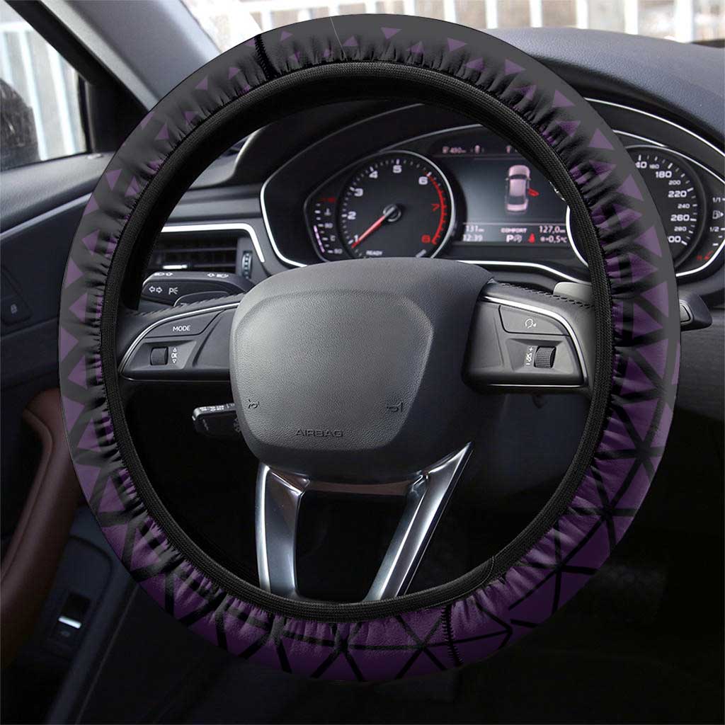 Marco One Piece Basketball Theme Purple and Black Design Steering Wheel Cover with Phoenix Emblem and Action Pose - The Mazicc