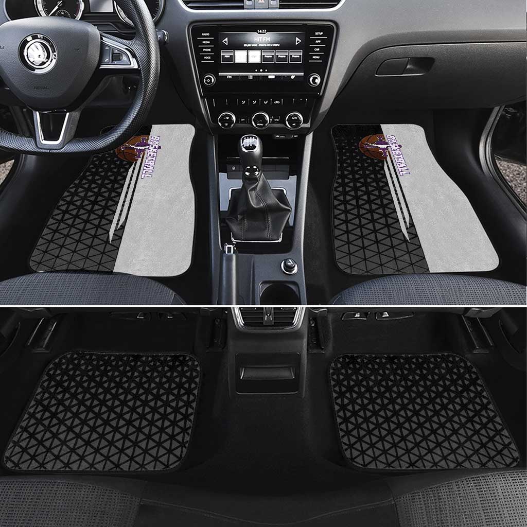 Whitebeard Newgate One Piece Basketball Theme Black and White Design Car Mats with Crossed Moustache Emblem and Dominant Pose - The Mazicc