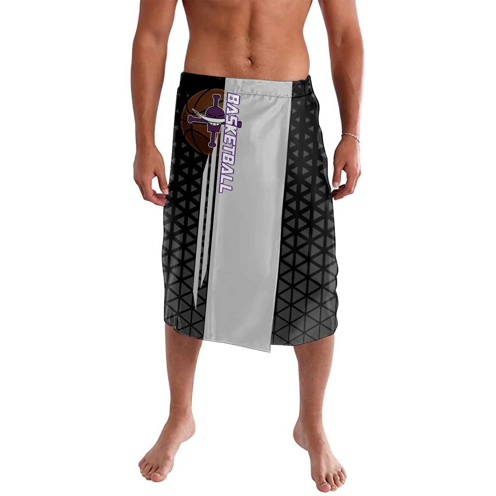Whitebeard Newgate One Piece Basketball Theme Black and White Design Lavalava with Crossed Moustache Emblem and Dominant Pose - The Mazicc