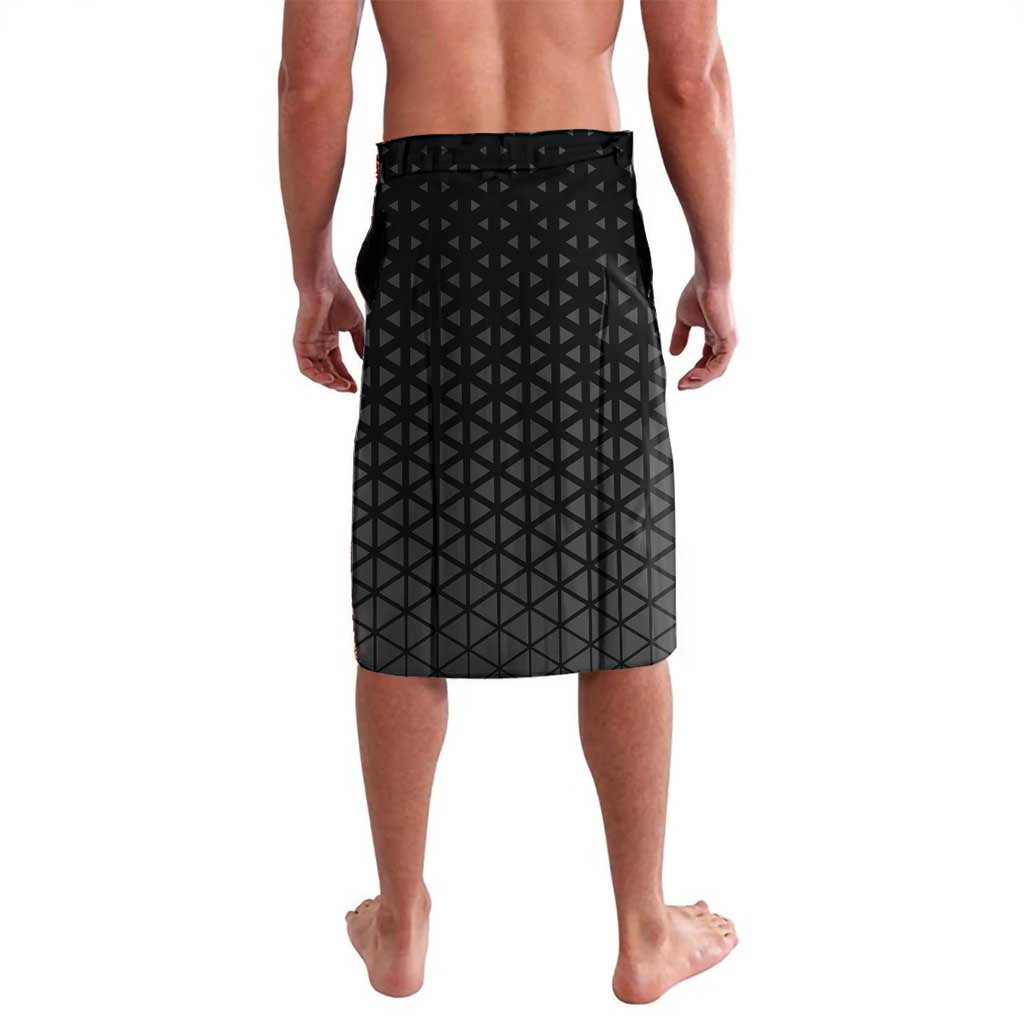 Whitebeard Newgate One Piece Basketball Theme Black and White Design Lavalava with Crossed Moustache Emblem and Dominant Pose - The Mazicc