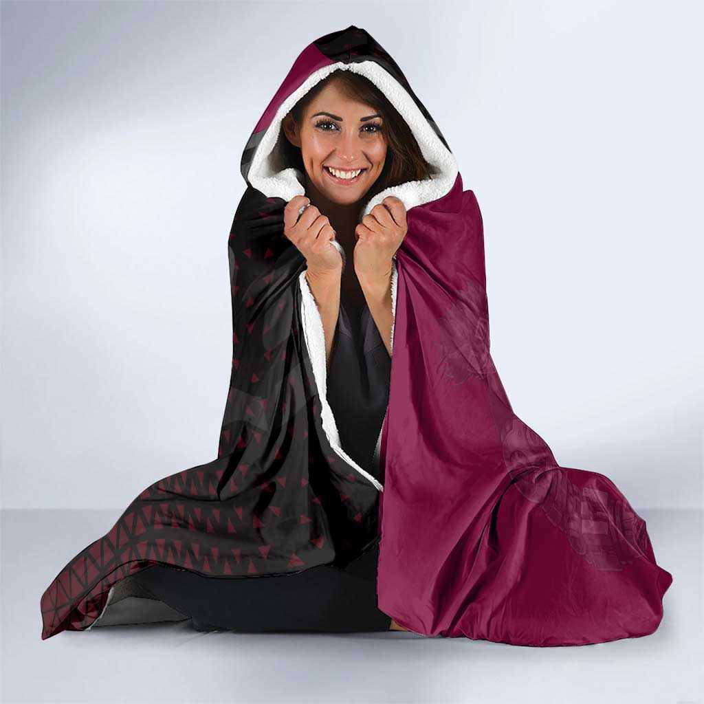 Eustass Kid One Piece Basketball Theme Red and Black Design Hooded Blanket with Flame Skull Emblem and Mechanical Arm Pose - The Mazicc