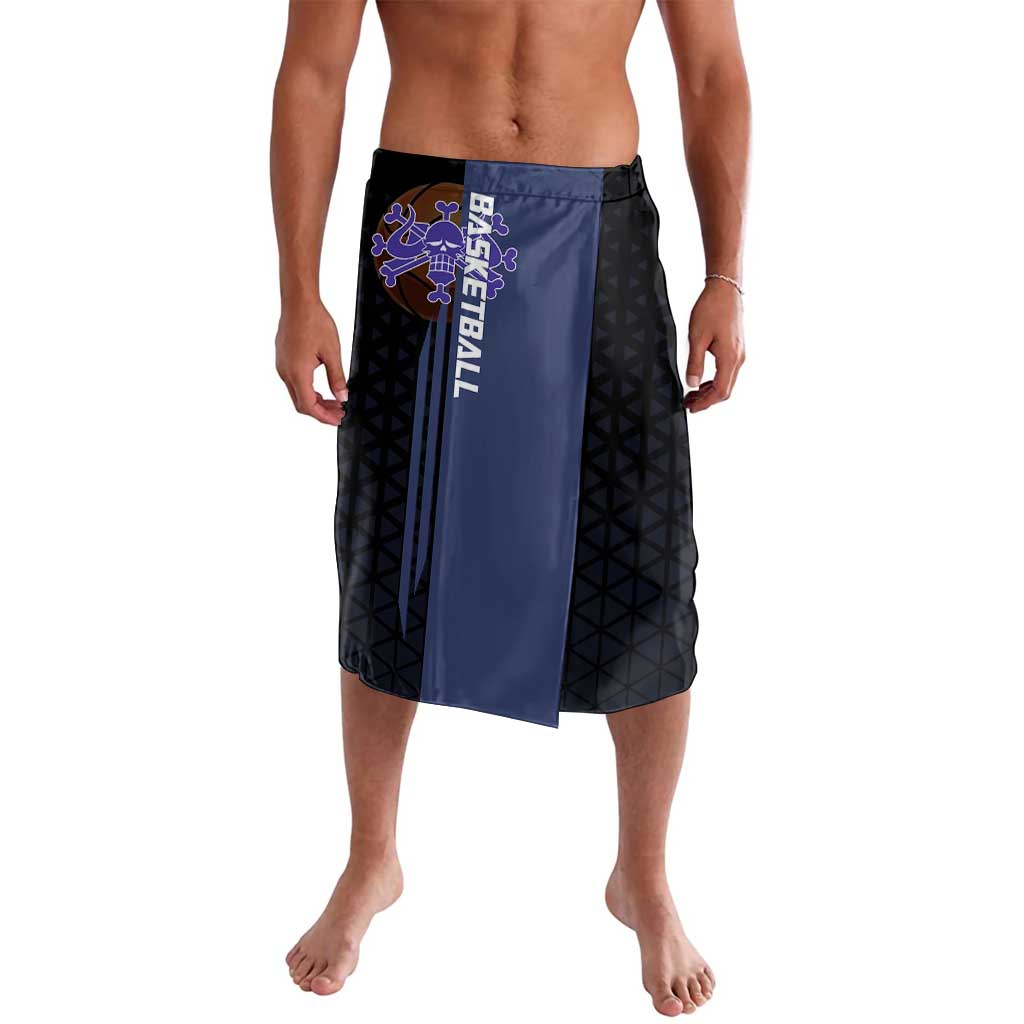 Kaido One Piece Basketball Theme Navy and Black Design Lavalava with Dragon Skull Emblem and Power Dunk Pose - The Mazicc