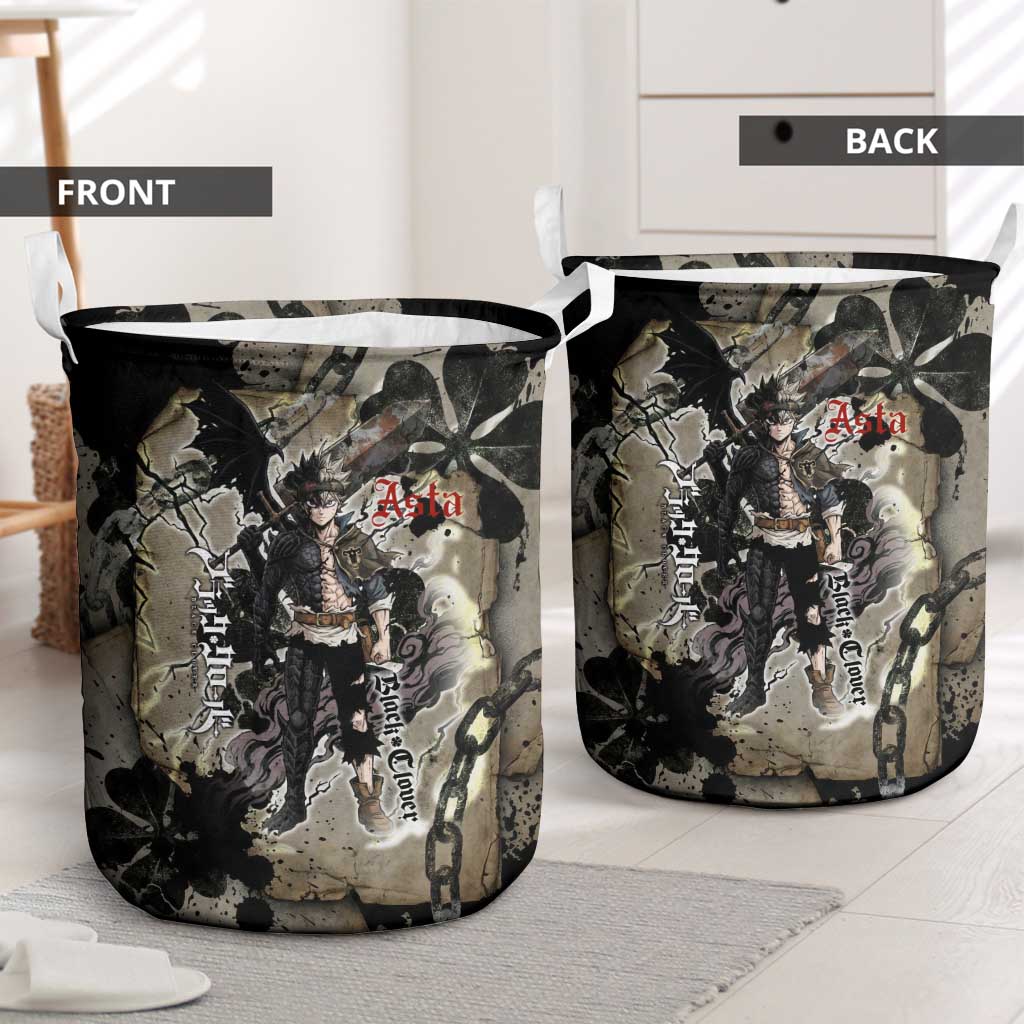 Asta Black Clover Laundry Basket Grunge Anime Style with Gothic Clover Symbolism