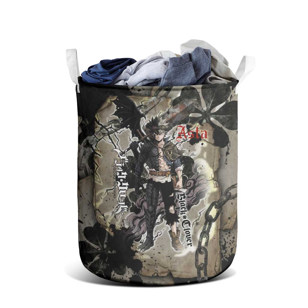 Asta Black Clover Laundry Basket Grunge Anime Style with Gothic Clover Symbolism