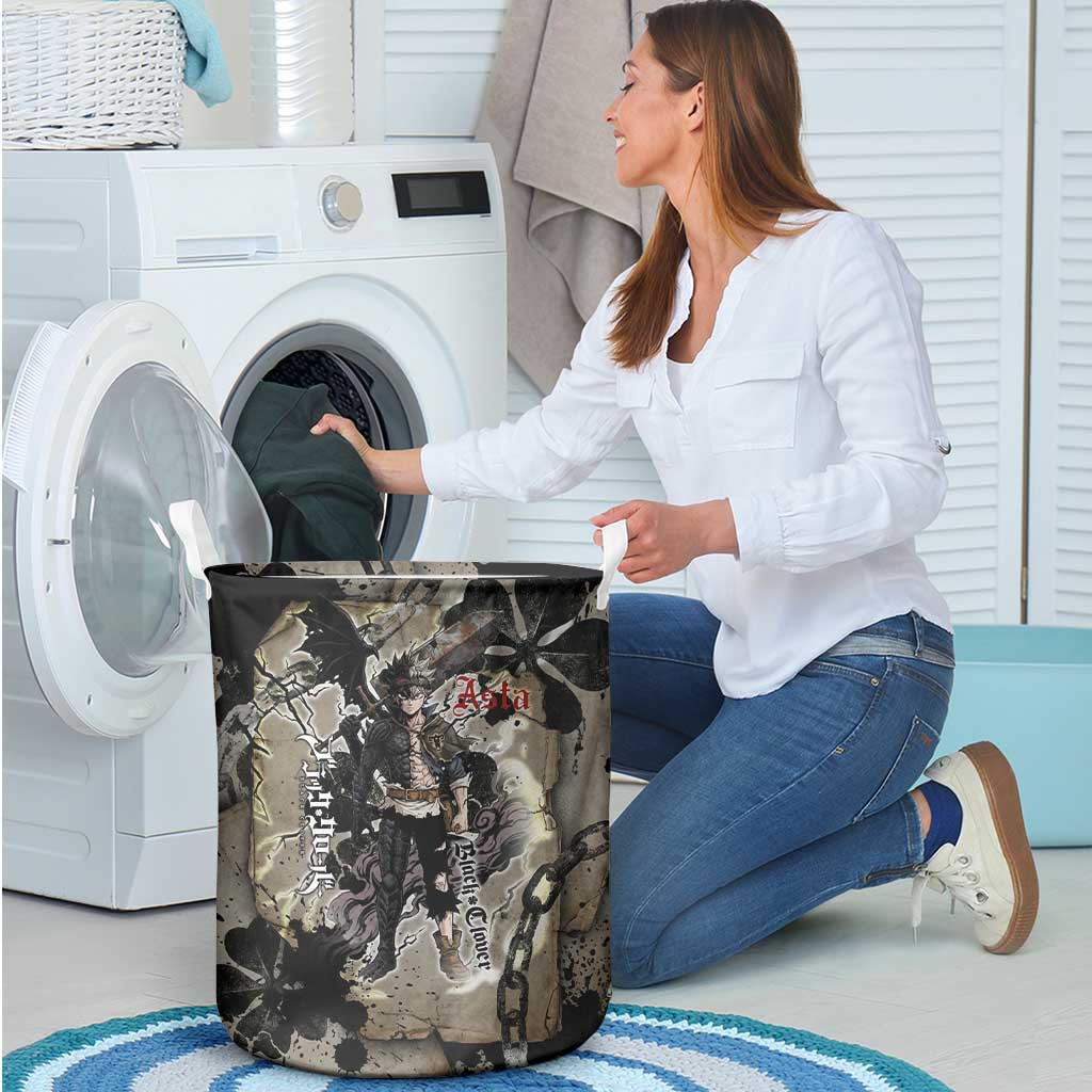 Asta Black Clover Laundry Basket Grunge Anime Style with Gothic Clover Symbolism