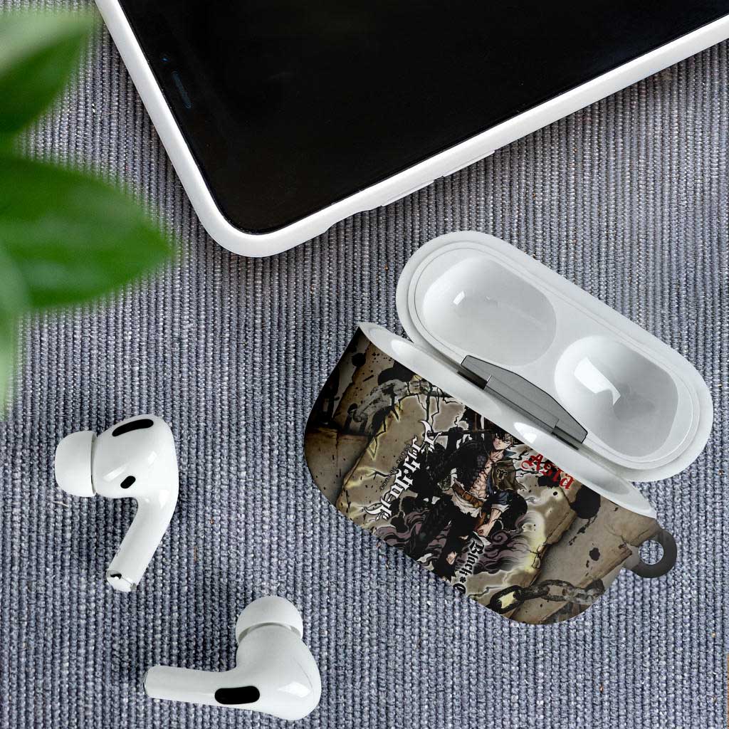 Asta Black Clover AirPods Case Grunge Anime Style with Gothic Clover Symbolism