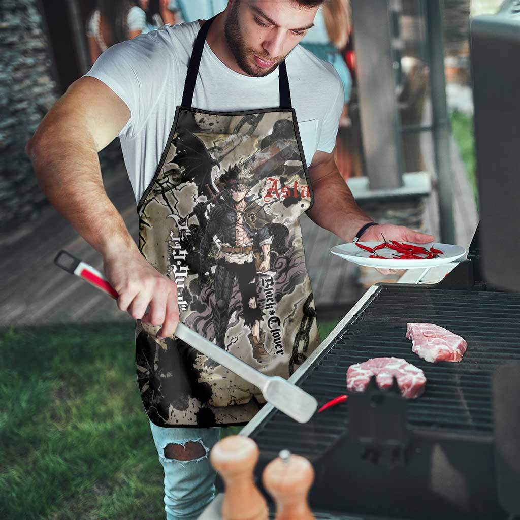 Asta Black Clover Apron Grunge Anime Style with Gothic Clover Symbolism