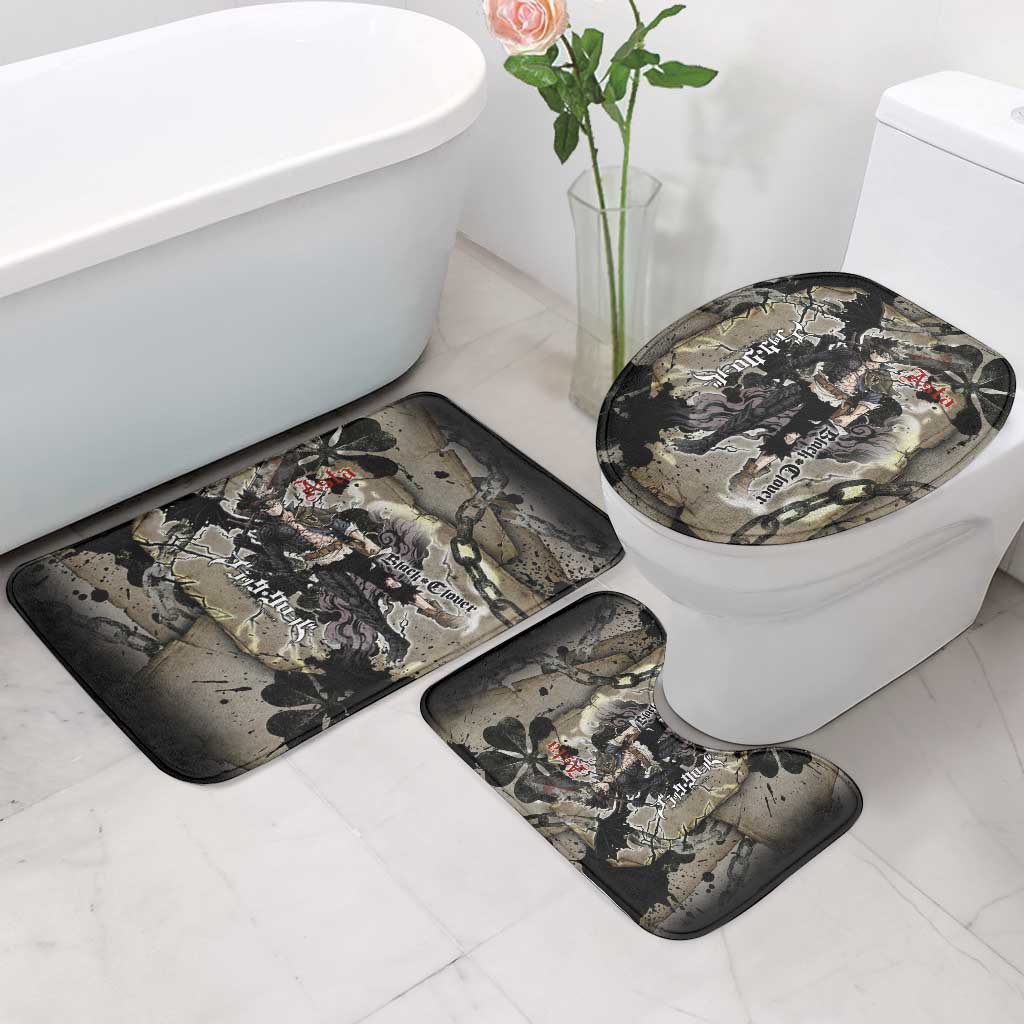 Asta Black Clover Bathroom Set Grunge Anime Style with Gothic Clover Symbolism