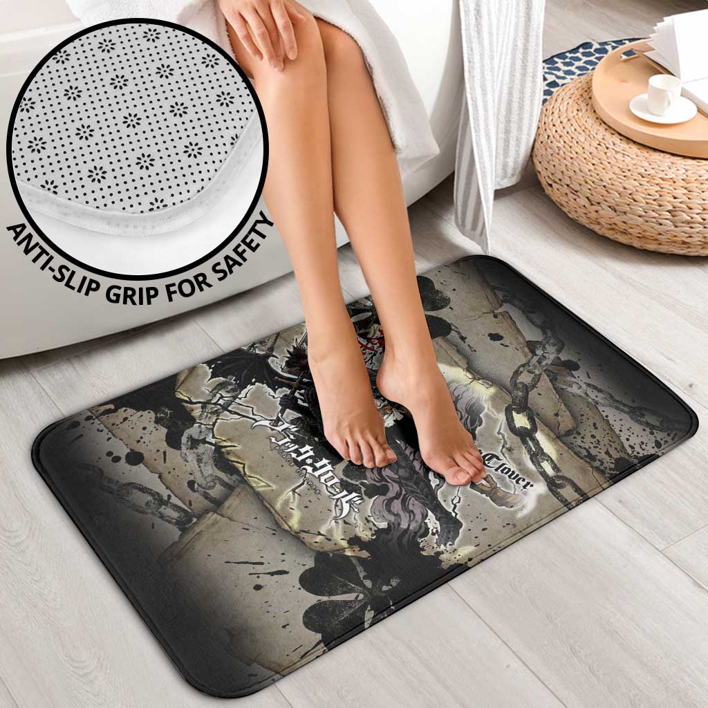 Asta Black Clover Bathroom Set Grunge Anime Style with Gothic Clover Symbolism