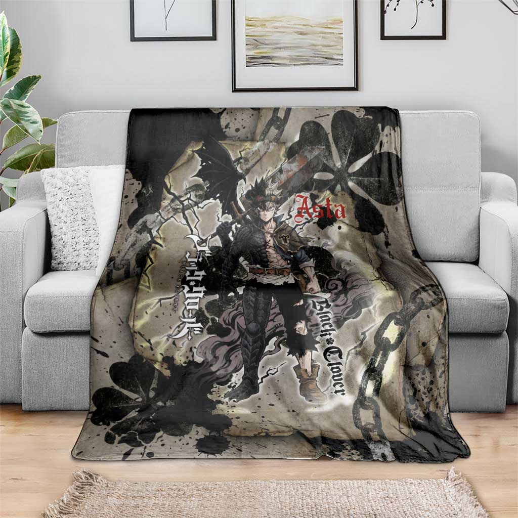 Asta Black Clover Blanket Grunge Anime Style with Gothic Clover Symbolism