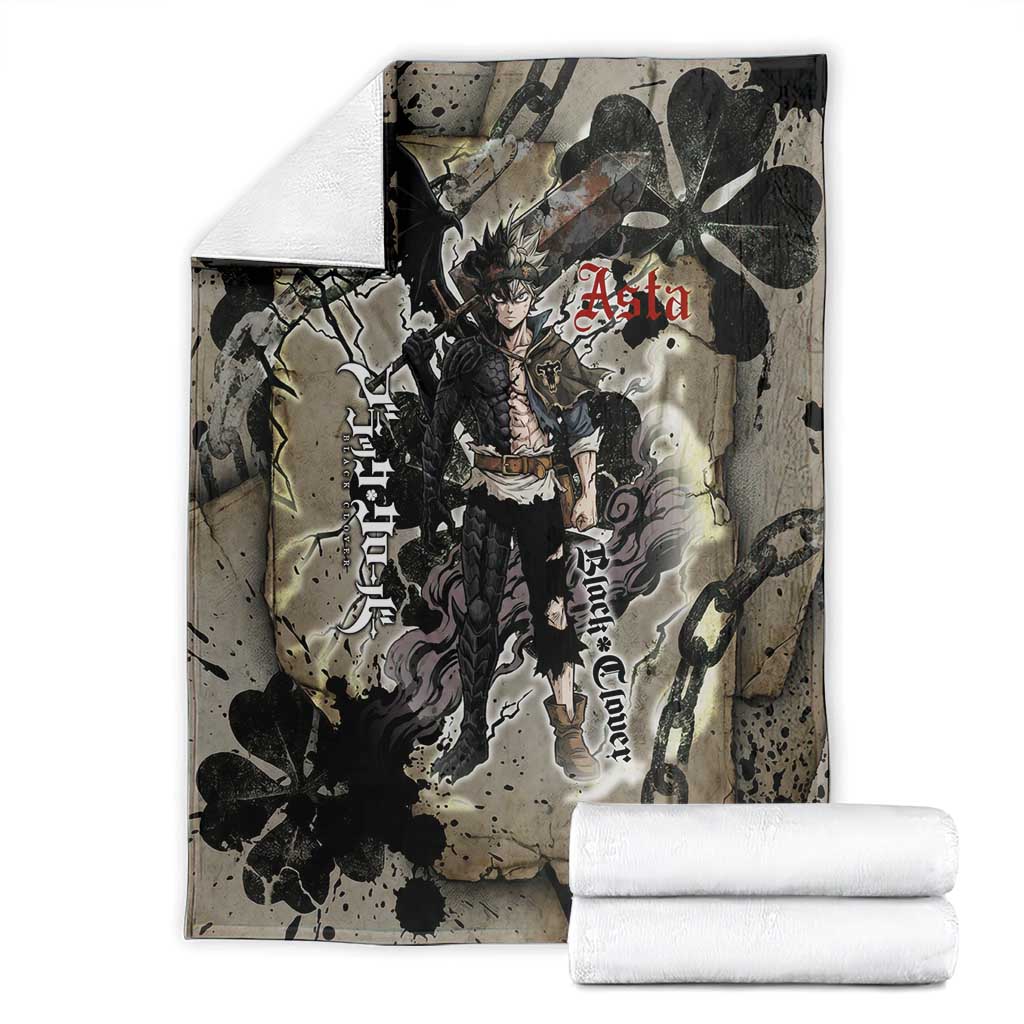 Asta Black Clover Blanket Grunge Anime Style with Gothic Clover Symbolism