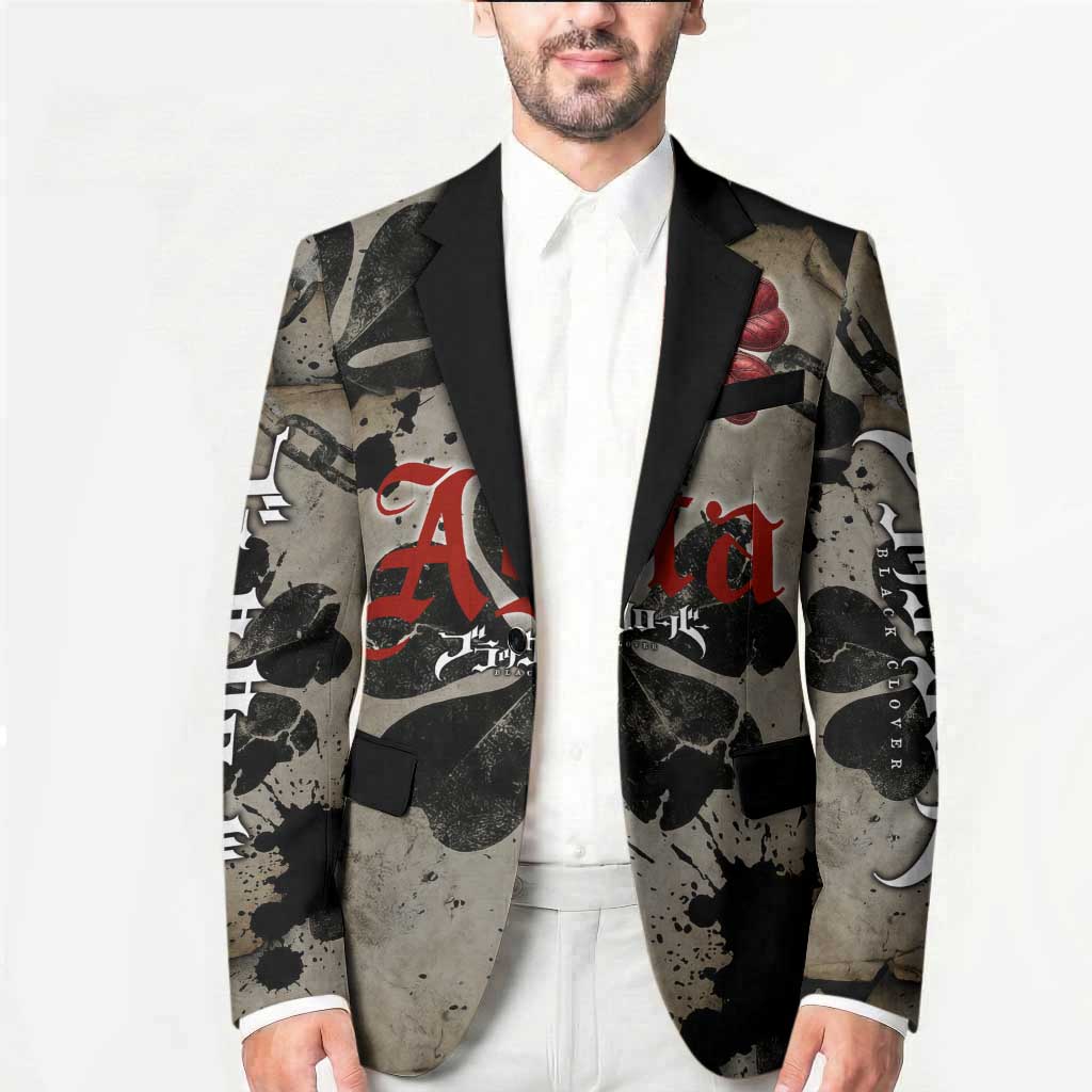 Asta Black Clover Blazer Grunge Anime Style with Gothic Clover Symbolism