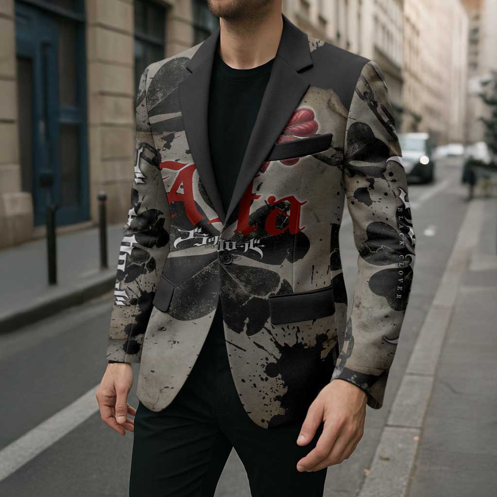 Asta Black Clover Blazer Grunge Anime Style with Gothic Clover Symbolism