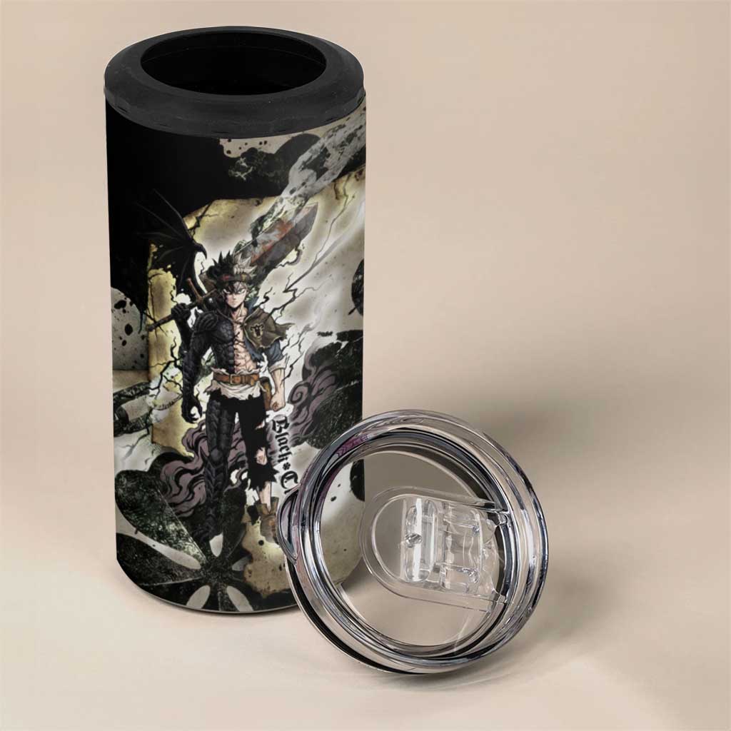 Asta Black Clover 4 in 1 Can Cooler Tumbler Grunge Anime Style with Gothic Clover Symbolism