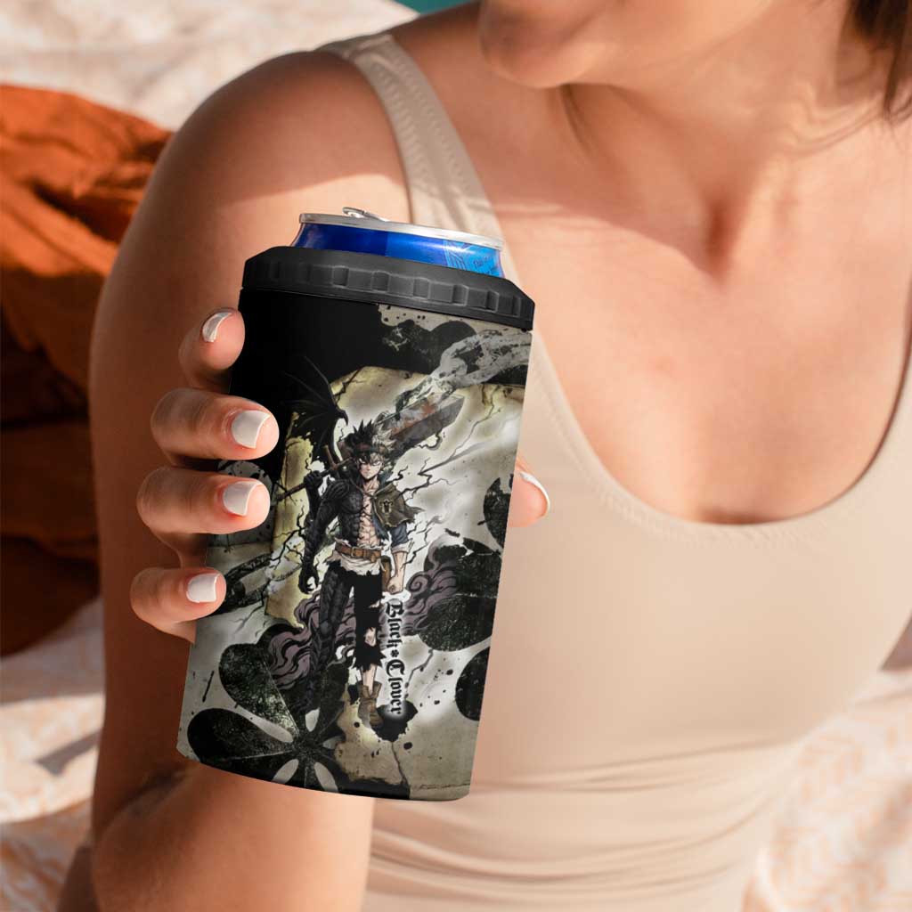 Asta Black Clover 4 in 1 Can Cooler Tumbler Grunge Anime Style with Gothic Clover Symbolism