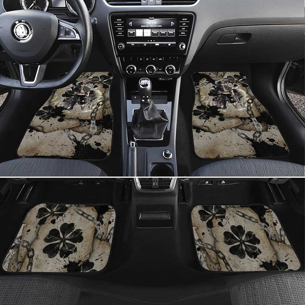 Asta Black Clover Car Mats Grunge Anime Style with Gothic Clover Symbolism