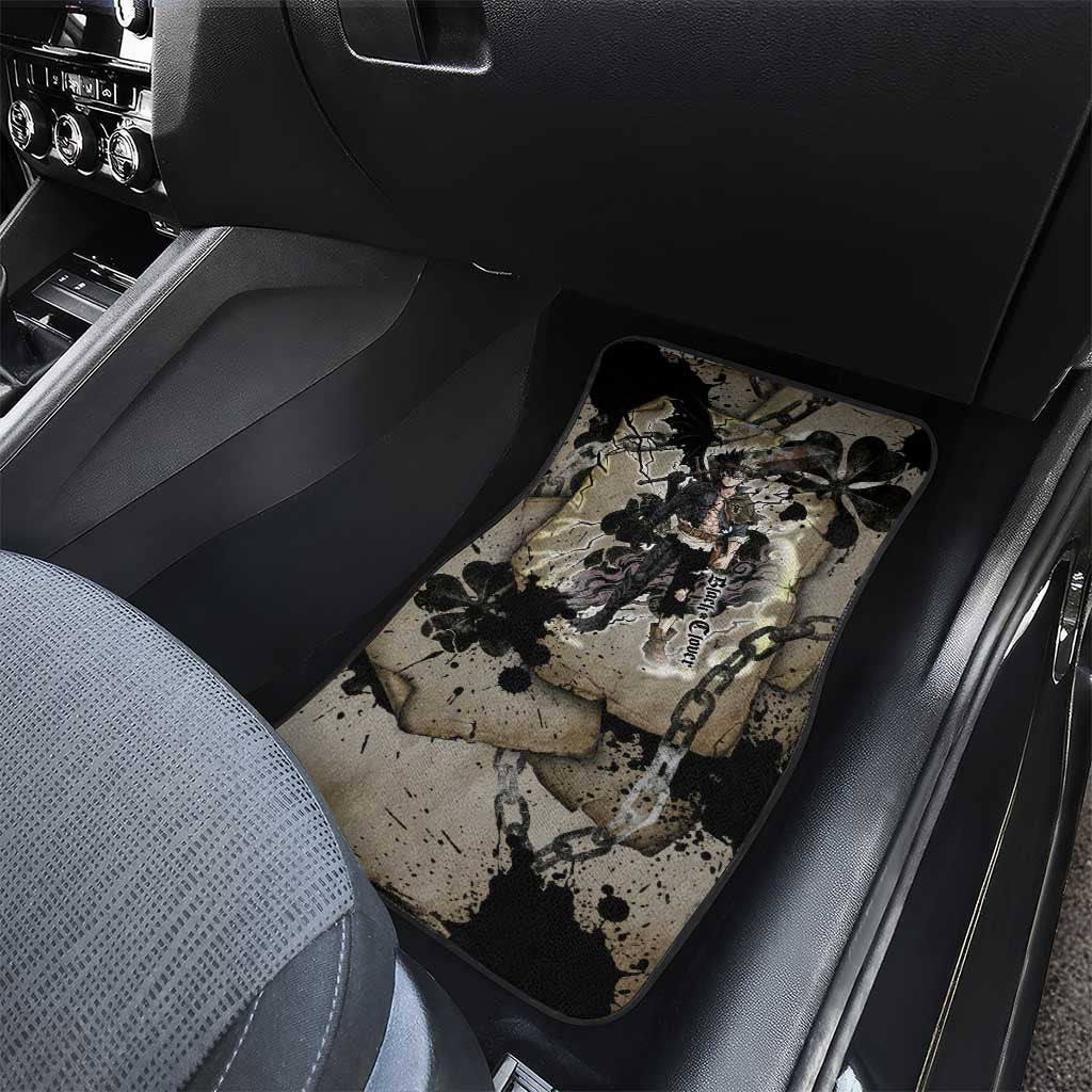 Asta Black Clover Car Mats Grunge Anime Style with Gothic Clover Symbolism