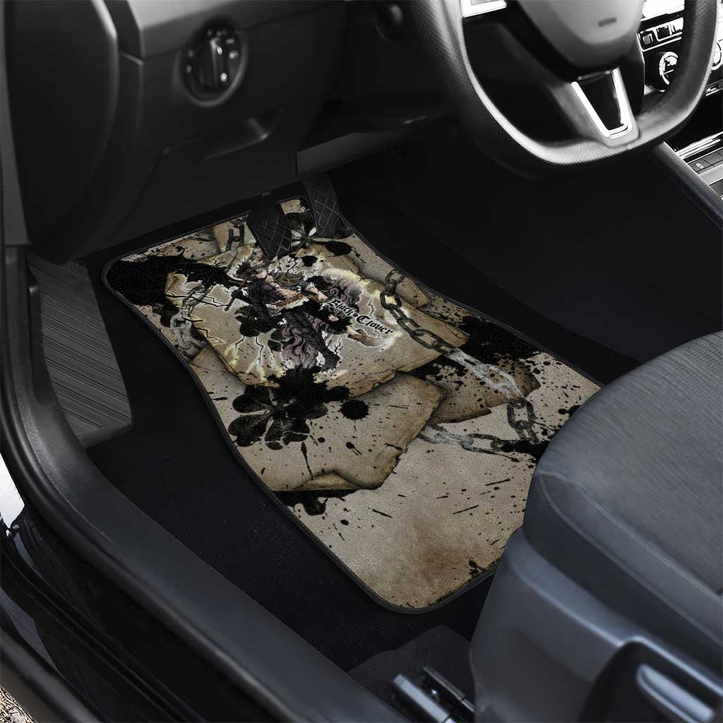 Asta Black Clover Car Mats Grunge Anime Style with Gothic Clover Symbolism