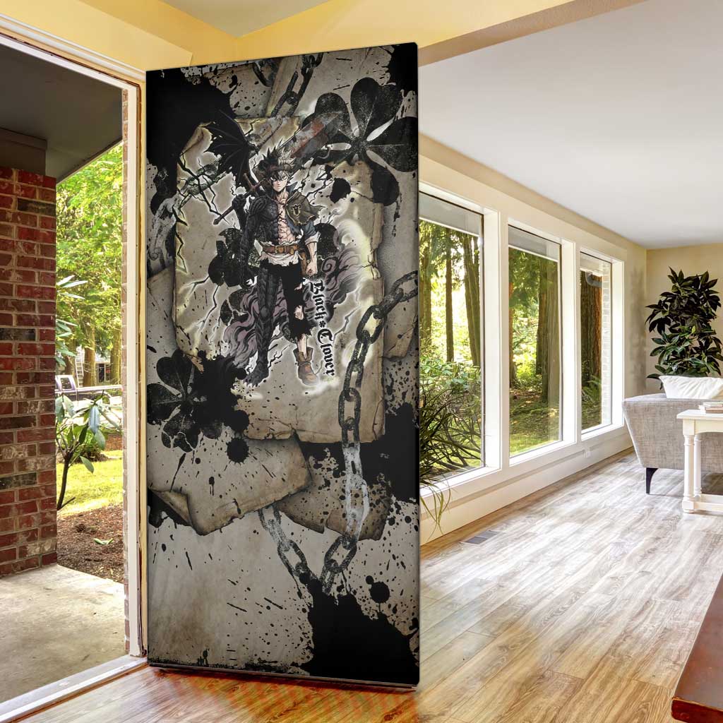 Asta Black Clover Door Cover Grunge Anime Style with Gothic Clover Symbolism