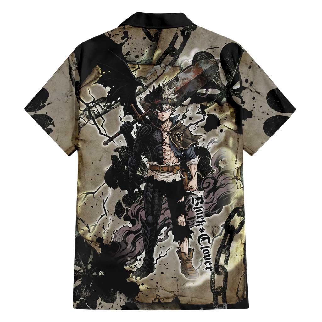 Asta Black Clover Family Matching Long Sleeve Bodycon Dress and Hawaiian Shirt Grunge Anime Style with Gothic Clover Symbolism