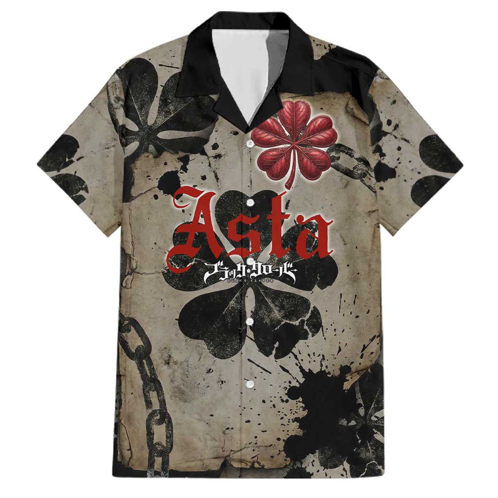 Asta Black Clover Family Matching Off The Shoulder Long Sleeve Dress and Hawaiian Shirt Grunge Anime Style with Gothic Clover Symbolism