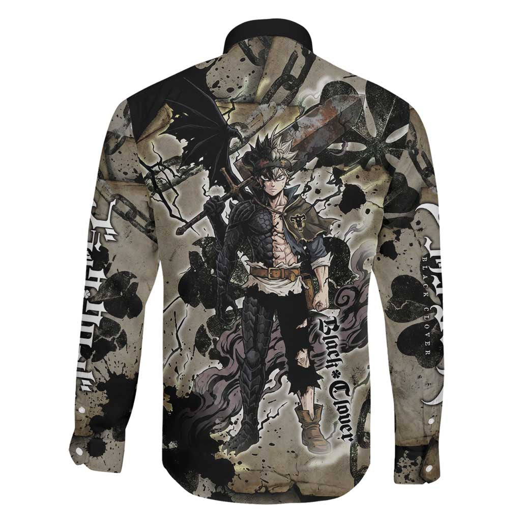 Asta Black Clover Family Matching Tank Maxi Dress and Hawaiian Shirt Grunge Anime Style with Gothic Clover Symbolism