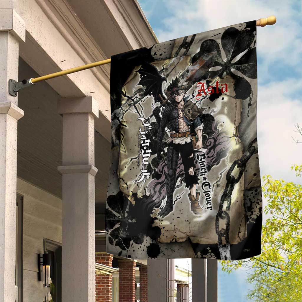 Asta Black Clover Garden Flag Grunge Anime Style with Gothic Clover Symbolism